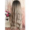 Anita - dlhá hnedá blond ombre vlnitá parochňa s ofinou
